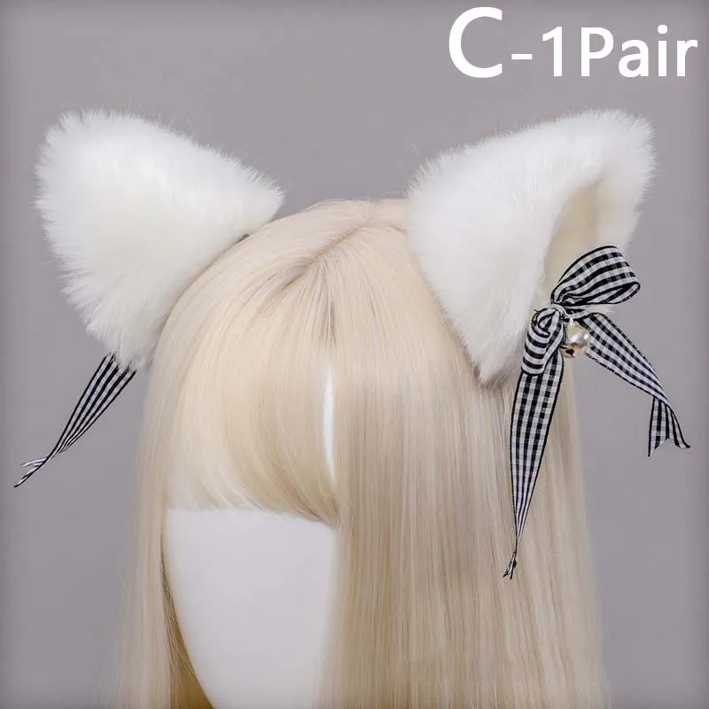 

Lovely Plush Animal Ears Hairpins Lolita Sweet Fluffy Ear Cosplay Anime Hair Clips Party Costume Hair Accessories