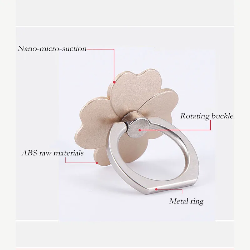 Новая мода lucky clover нескользящее металлическое кольцо на палец мобильный
