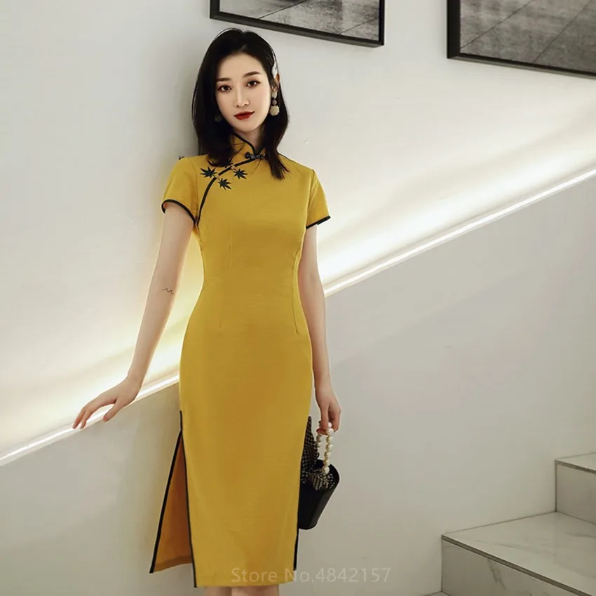 Традиционное китайское винтажное платье для женщин Восточное элегантное тонкое