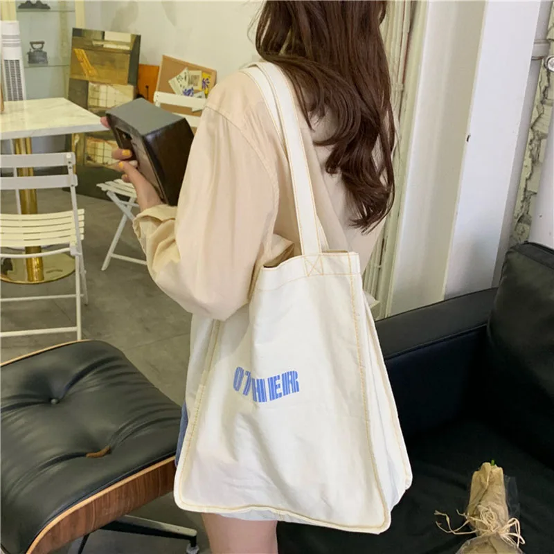 Модная Корейская новая холщовая женская сумка через плечо с надписью мессенджер
