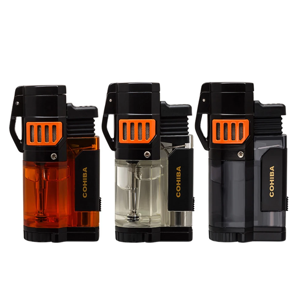 Зажигалка для сигар зажигалка табака с 3 фонарь ками Заправляемый инструмент