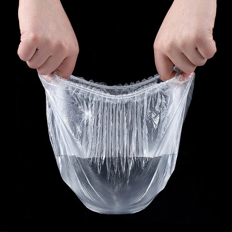 

100pcs Disposable Food Storage Covers Bags for Bowls Elastic Plate Plastic Lid Covers Vacuum Bags for Kitchen Food Fresh Seal