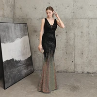 luxury evening party dresses female wedding banquet fashion sequin long sexy fishtail dresses women annual meeting host dresses