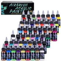 ophir 48 colors airbrush acrylic paint set diy pigment ink kit for model shoes leather painting craft supply 30mlbottle ta005