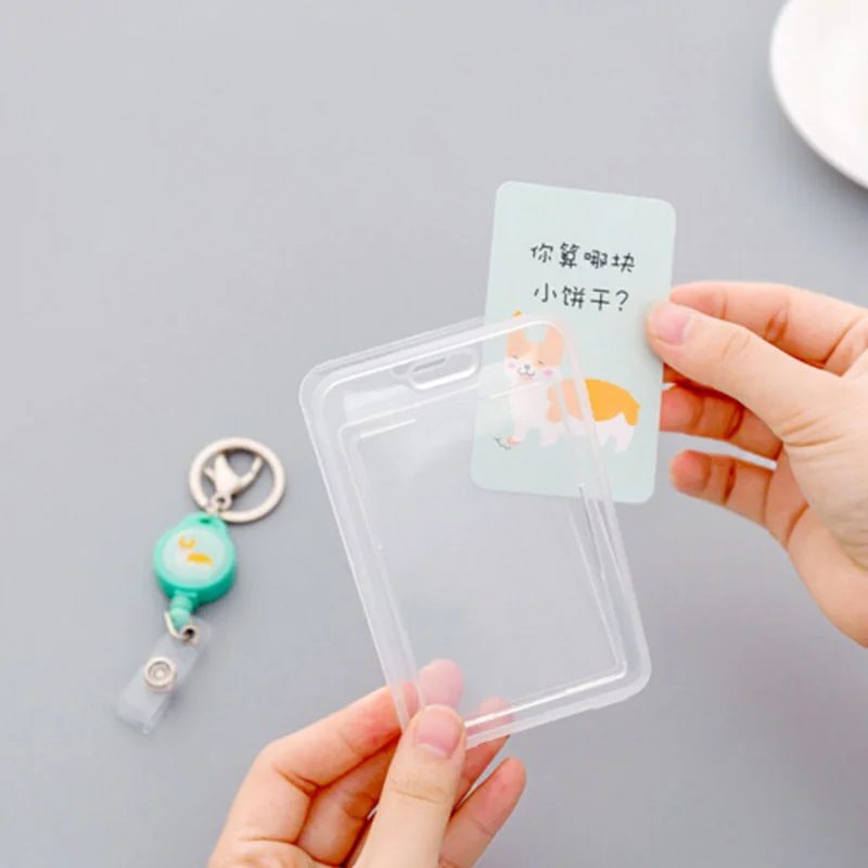 Прозрачный держатель для карты брелок мультфильм сумочка кулон талисман с