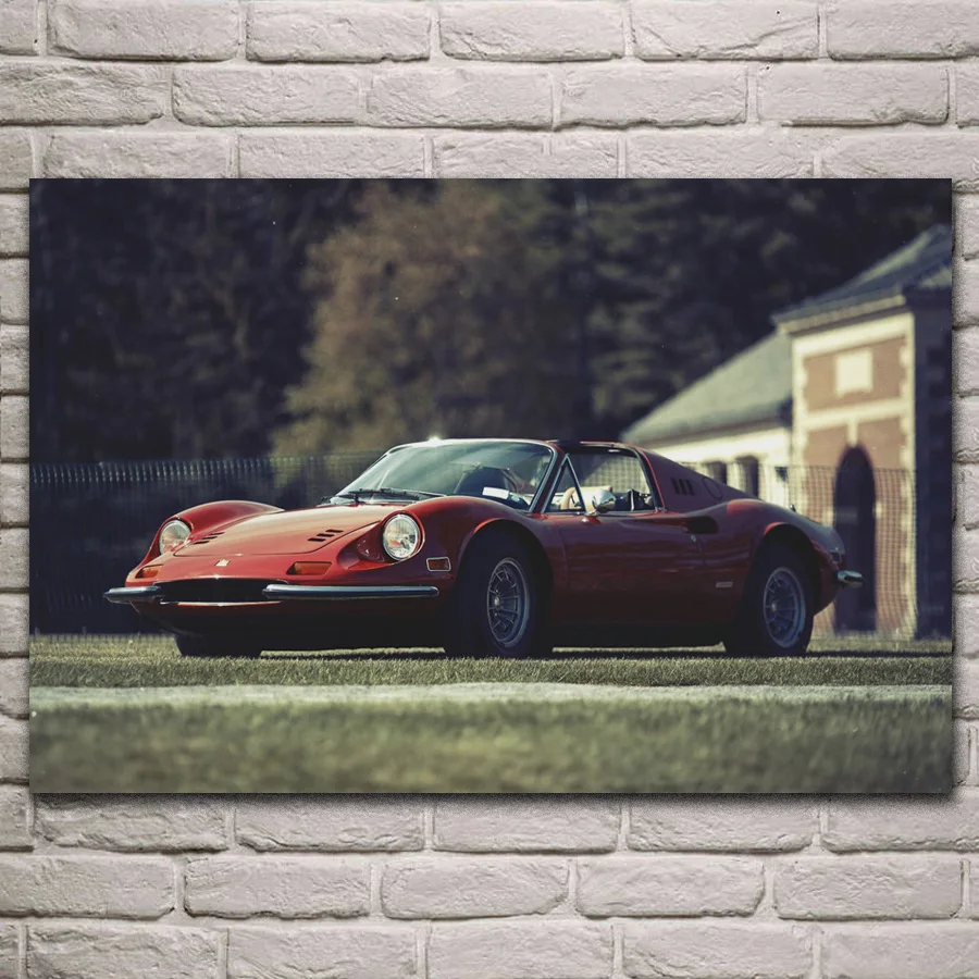

cool vehicle red super sport cars fabric posters on the wall picture home art living room decoration KL180