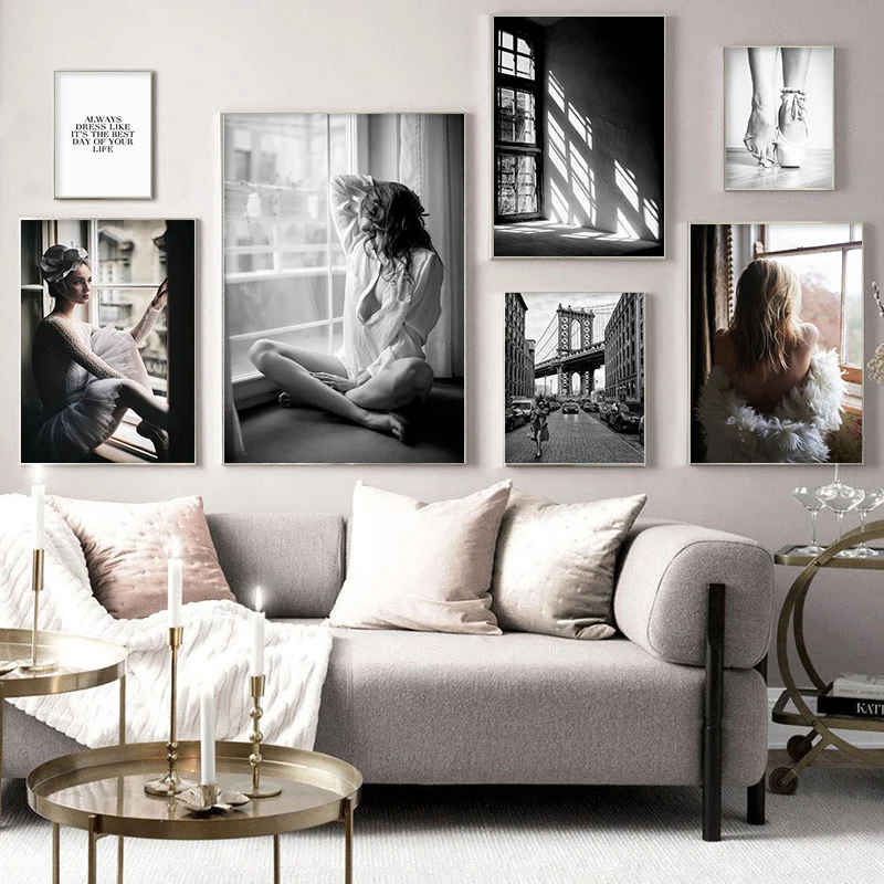 Модный балетный постер для девочек с принтом на окно сексуальный женский холст