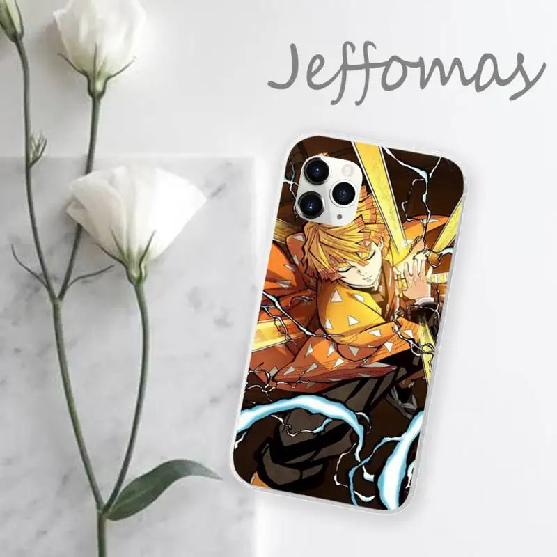 

demon slayer kimetsu no yaiba Phone Case Transparent for iPhone 11 12 mini pro XS MAX 8 7 6 6S Plus X 5S SE 2020 XR