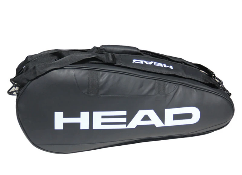 100% PU черная голова теннисная Сумка Многофункциональная большая Capaicity сумка для