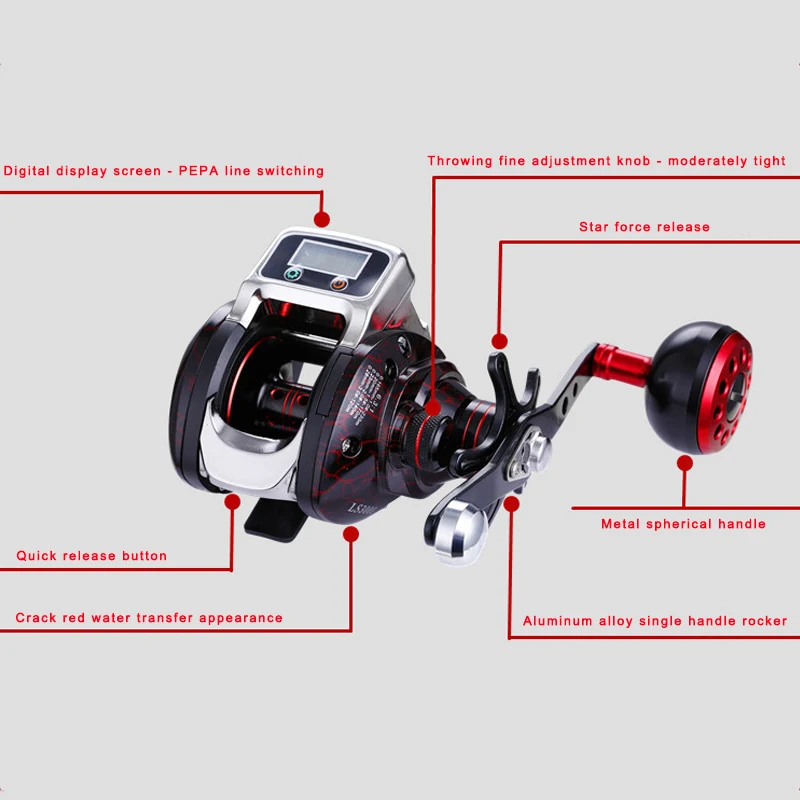 Спиннинговая Рыболовная катушка металлическая с цифровым дисплеем Удочка