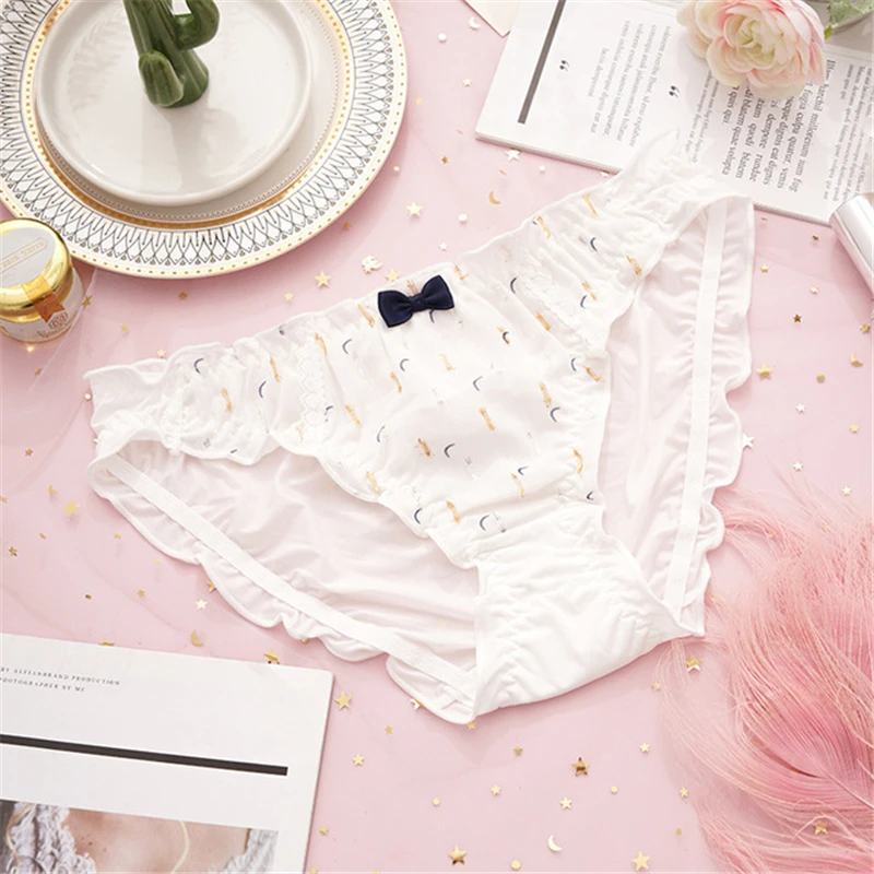 

Ladies bread pants sweet bow Ladies cute girl all-cotton crotch low-waist panties panties comfortable breathable briefs panties