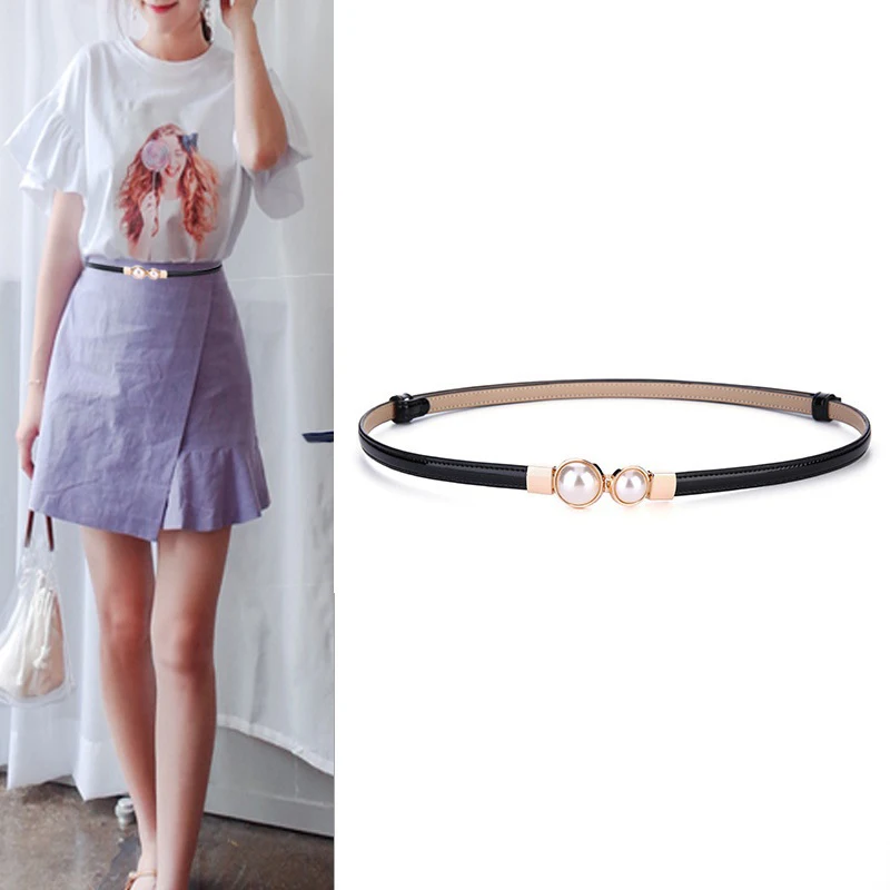 

Belt Ladies Dress Fashion Pearls Buckle Elastic Waistband Wild Elastic Waist Girdle Decorative Waist Belt