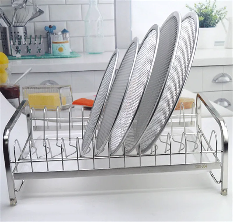 Поднос для пиццы из нержавеющей стали 304 подставка посуды с подносом сливная