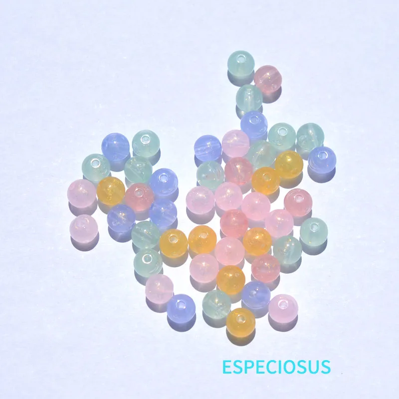 

DIY fashion Jewelry Accessory Round Shape Acrylic Glitter Spacer Jelly Beads 8MM Multi Color Bracelet Making Departments 100pcs