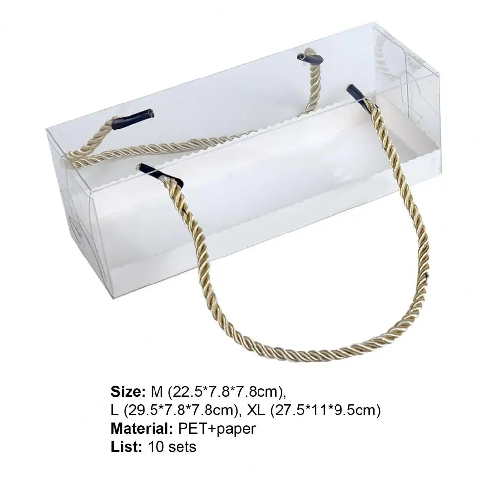 10 шт. прозрачная коробка для торта с ручкой швейцарский рулон кексов упаковочная