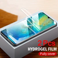 2pcs full cover soft hydrogel film for huawei p30 p20 p40 mate 20 pro screen protector film honor 9x 8x 10 30 20 pro not glass