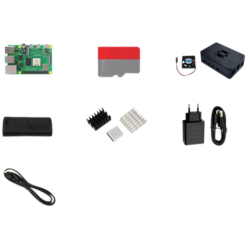 Verkaufen Für Raspberry Pi 4 Modell B Kit Pi4 8G Bord Mit 32GB TF Karte Micro-typeHDMI Kabel Schützen Fall Fan Kühlkörper EU Stecker