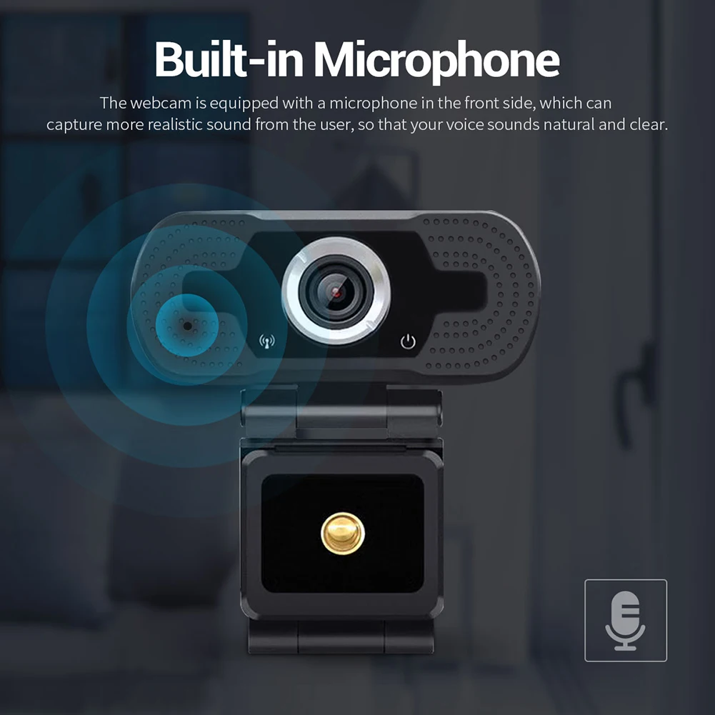 

Веб-камера HD 1080P со встроенным микрофоном и USB-подключением