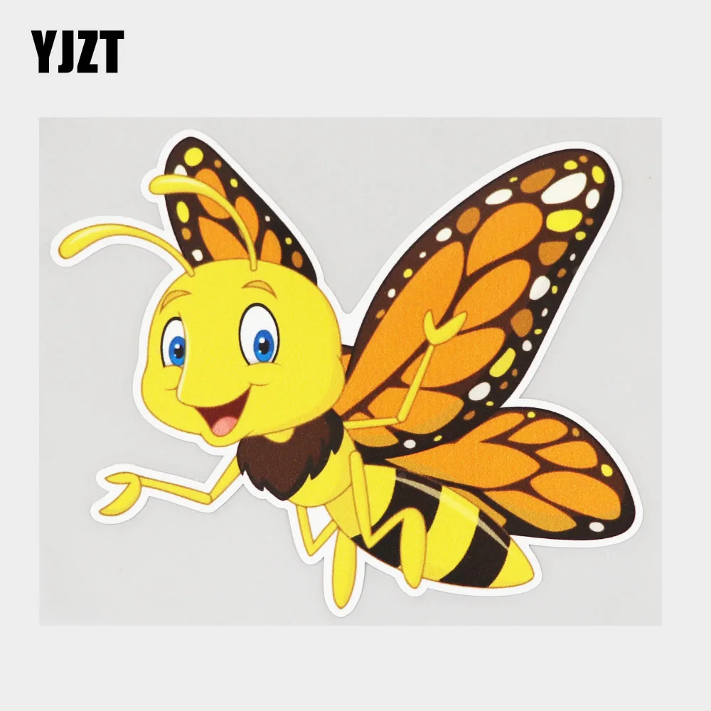 

YJZT, 14,6 см × 11,8 см, мультяшная Веселая бабочка, наклейка, водонепроницаемая ПВХ автомобильная наклейка 11C-0391