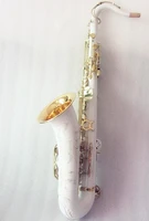 new high quality tenor saxophone white lacquer gold bb saxophone instrument mouthpiece and case