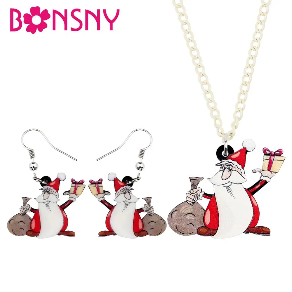 Bonsny акриловый Рождественский подарочный набор украшений с Санта Клаусом и