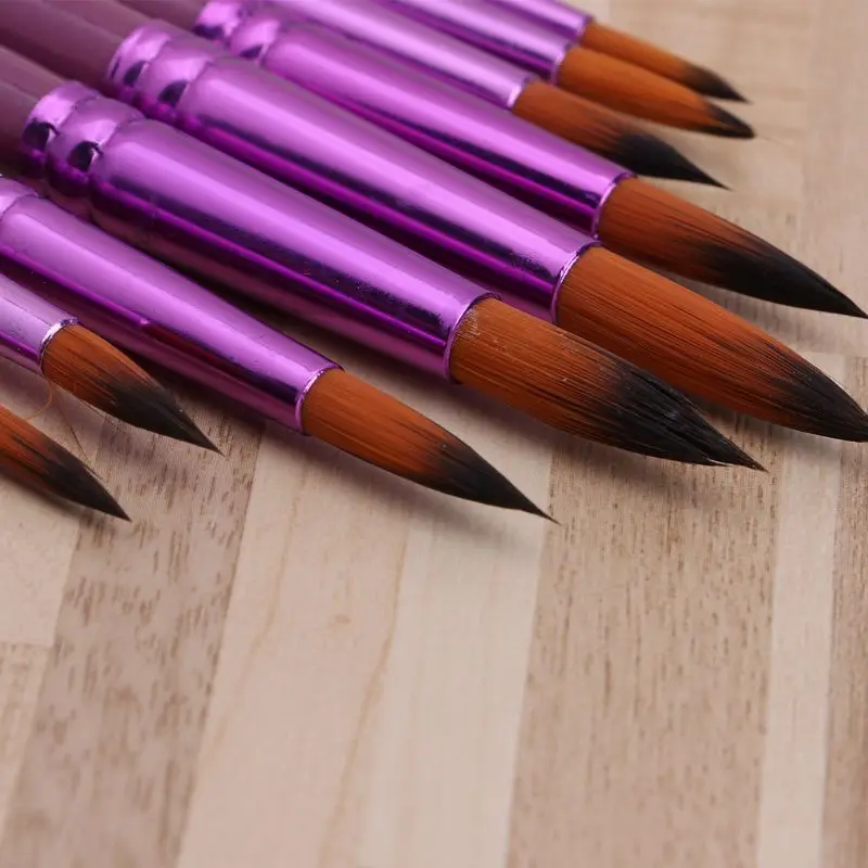 

12pcs Flat Tip Painting Brushes Set Artist Nylon Hair Watercolor Oil Drawing Pen