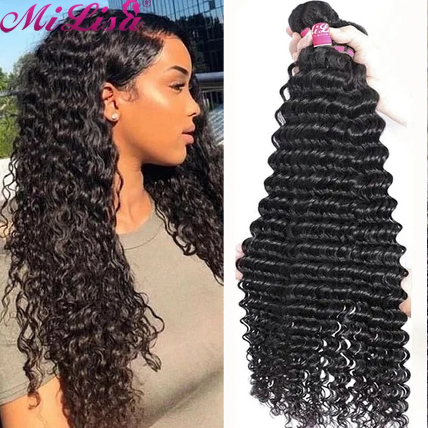 

Deep Wave Bundles Brazilian Remy 3 4 Bundles Deal Wet And Wavy Water Wave Bundles Hair Extensions Curly Human Hair Wave Bundles