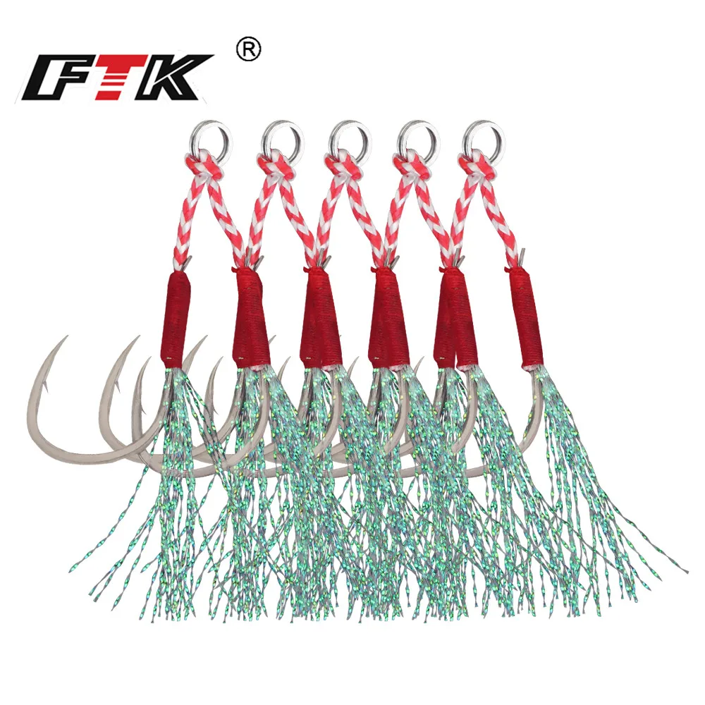 Приспособление для джига FTK двойной крючок один 10 # 18 металлический джиг из