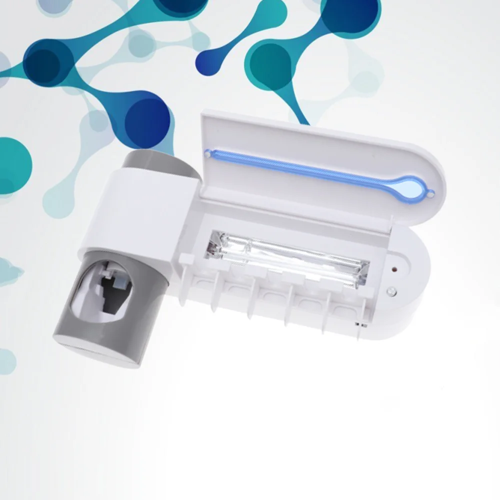 

UV Toothbrush Sanitizer Toothpaste Dispenser Toothbrush Sterilizer Toothbrush Storage Rack White