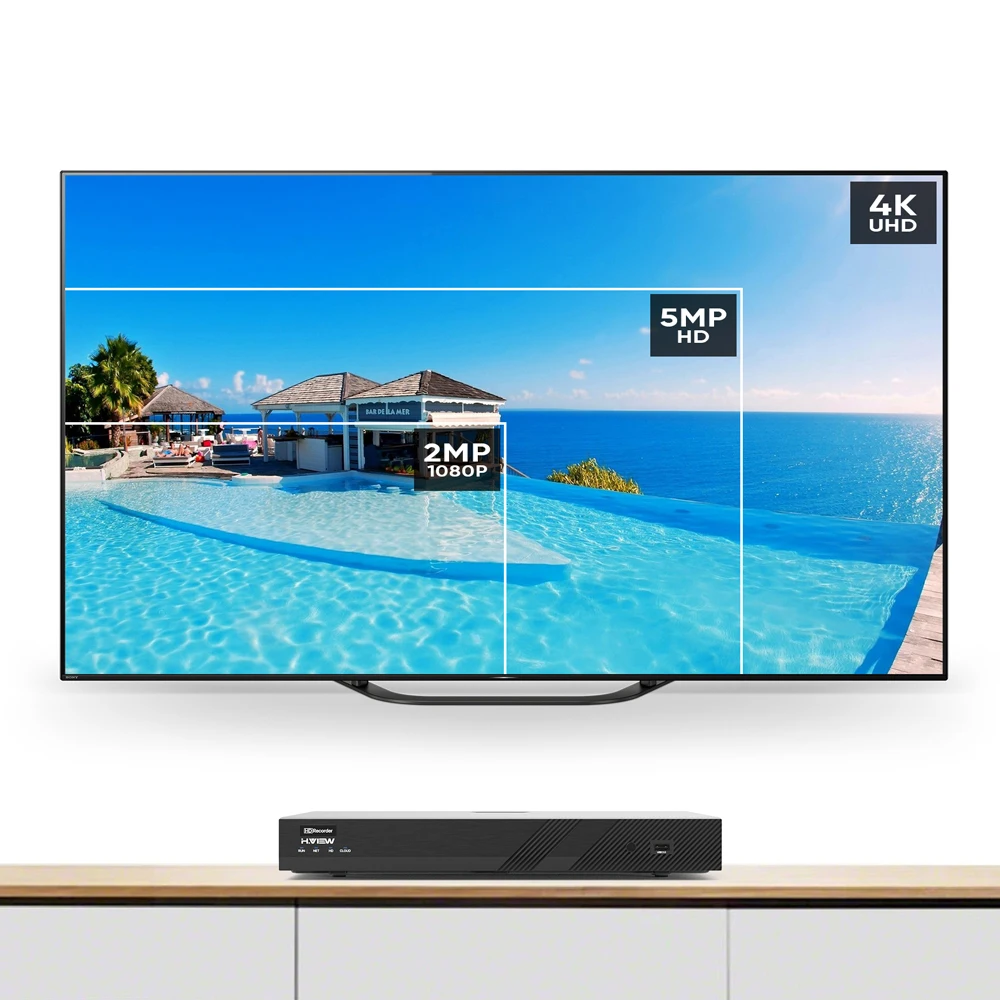 H.View 16Ch 8Mp Ultra Hd комплект видеонаблюдения 4K Cctv камера система безопасности H.265