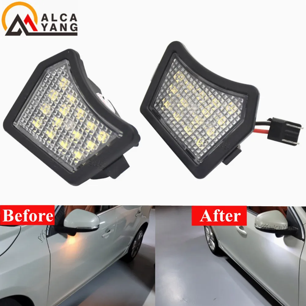 2Pcs 6000K White LED Under Side Mirror Light Puddle Lamps For Jaguar XF X250 X260 XJ X350 X351 X358 XE X760 XK XKR - купить по