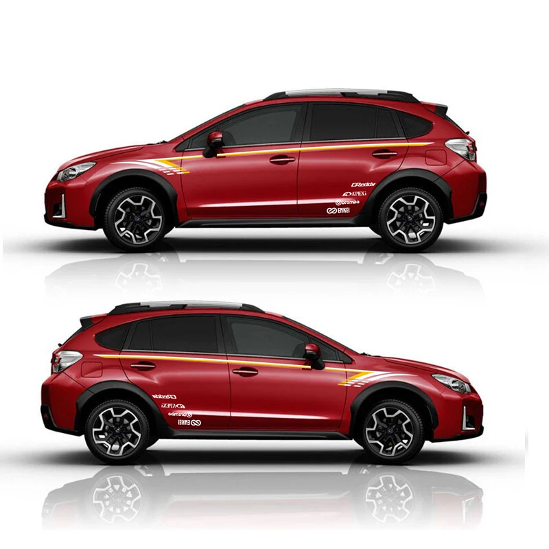

Sport Stripes Car Stickers For Subaru XV EyeSight 2.0I Mark Levinson car Both side body sport auto stickers