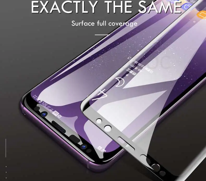 Закаленное стекло с закругленными краями 100D для samsung Galaxy Note 8 9 S7 S6 Edge S9 S8 Plus Защитная пленка для экрана прозрачное стекло