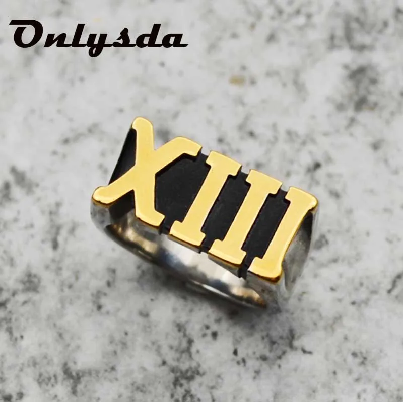 Onlysda римское цифра XIII Lucky 13 римское кольцо 316L из нержавеющей стали для мужчин мальчиков крутое кольцо байкера OSR146