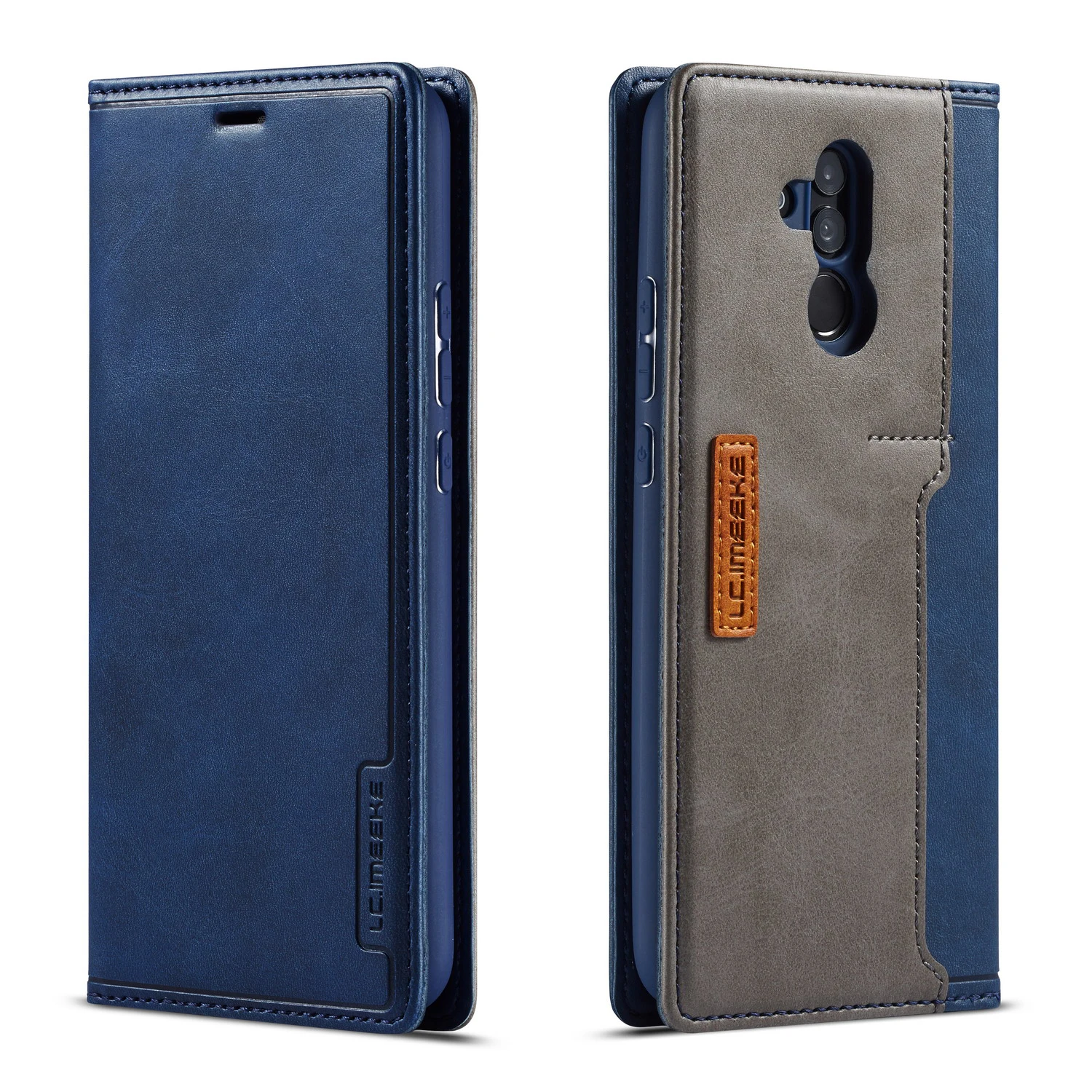 Чехол corium для huawei P20 Lite P30 mate 20, чехол с логотипом BOOK mate 20 Pro, Роскошный кошелек из натуральной кожи, чехол с подставкой - Цвет: blue