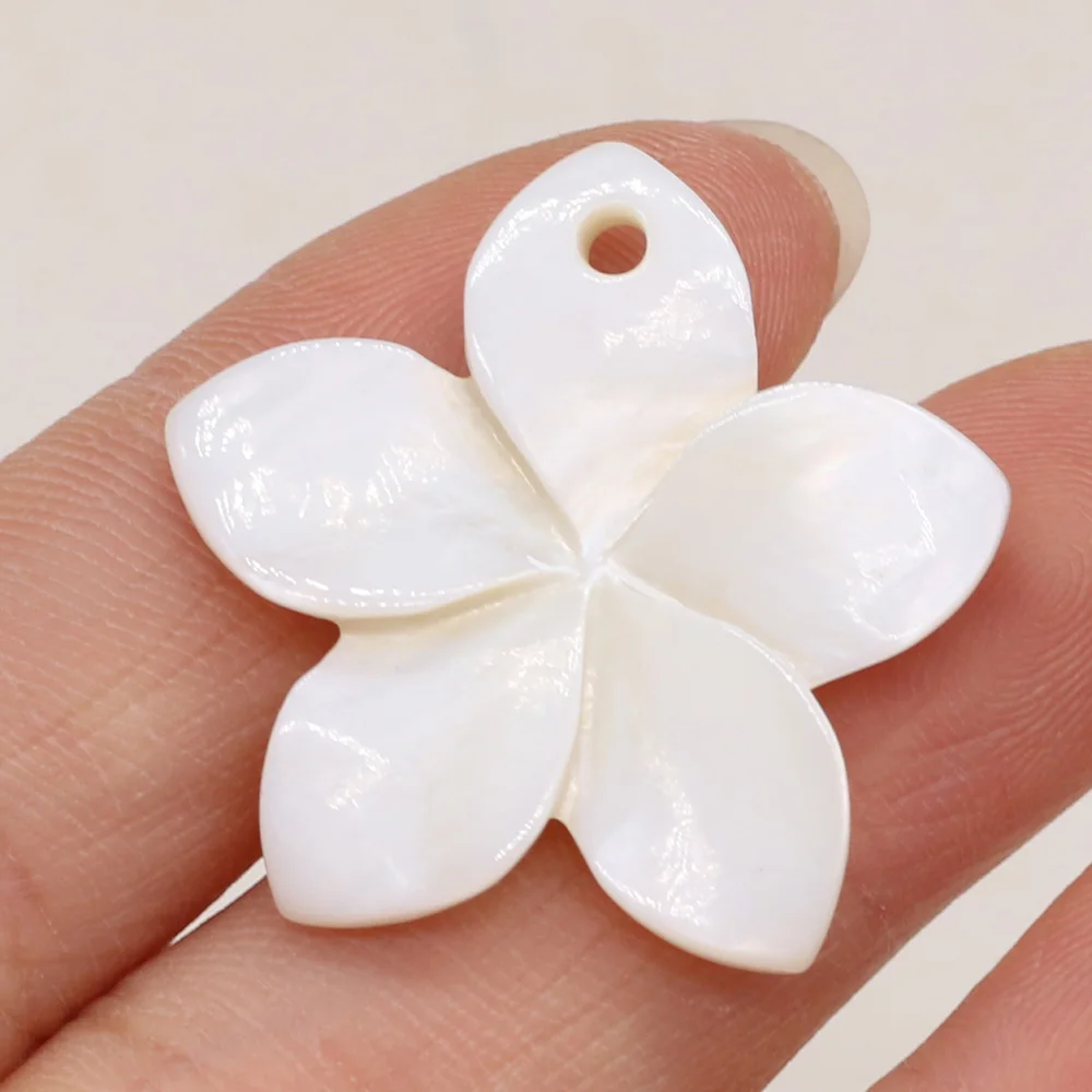 10PCS Natural Freshwater Pendant White Shell Flower Loose Beads Charms for Jewelry Making DIY Necklace Earrings Accessory | Украшения и