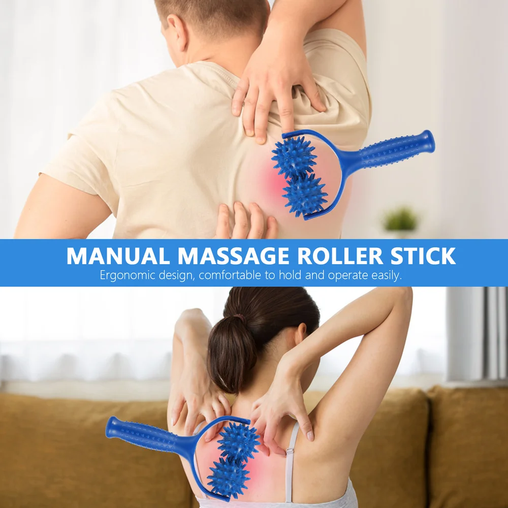 

Manual Roller Stick Handhold Massager Body Massaging Tool (Blue)