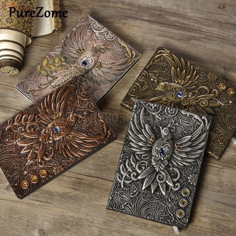 

Vintage Retro The Phenix Long Life Bird Theme Lined Paper Note Book 100 Sheets Journal School Office Supplies
