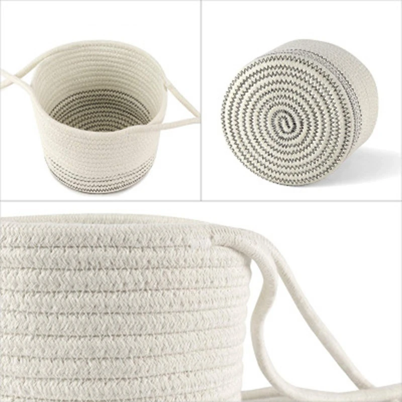

LuanQI Hand-Woven Hanging Storage Basket Planter Container Closet Sundries Fruit Plant Basket Eco-Friendly Home Decor Flower Pot