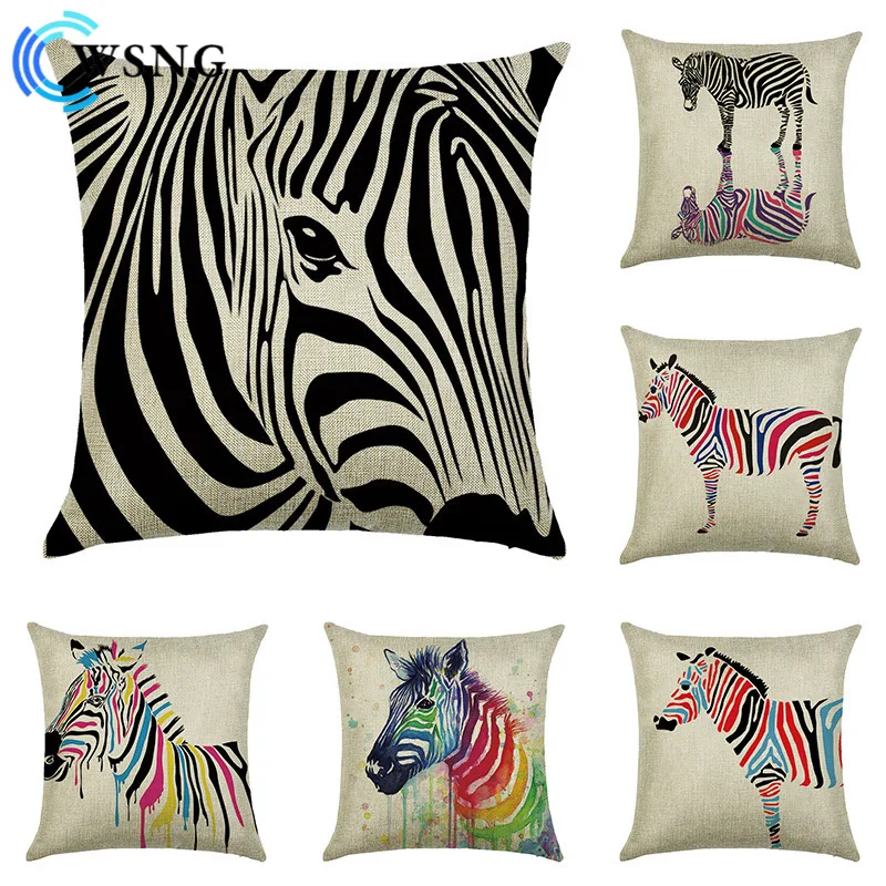 

Digital Printing Animal Linen Cotton Pillowcase Bedroom Sofa Chair Decorative Cushion Cover