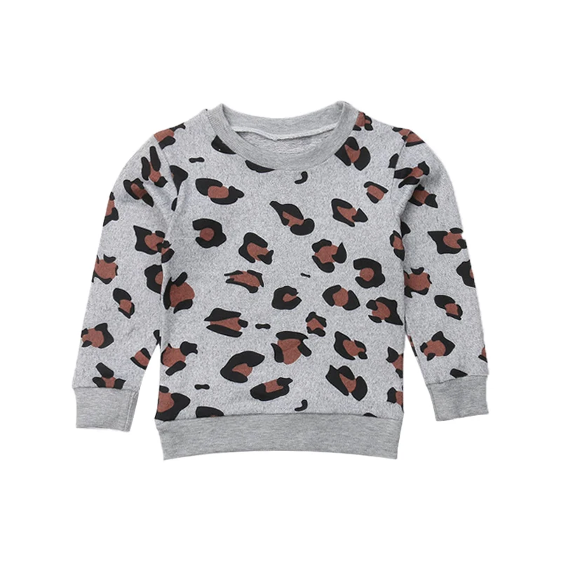 2 to 5T Gray Детский свитер; детская одежда для мальчиков и девочек с леопардовым принтом кролика; милый комплект одежды для маленьких девочек; Oullovers От 1 до 7 лет; верхняя одежда - Цвет: 2 to 5T Gray