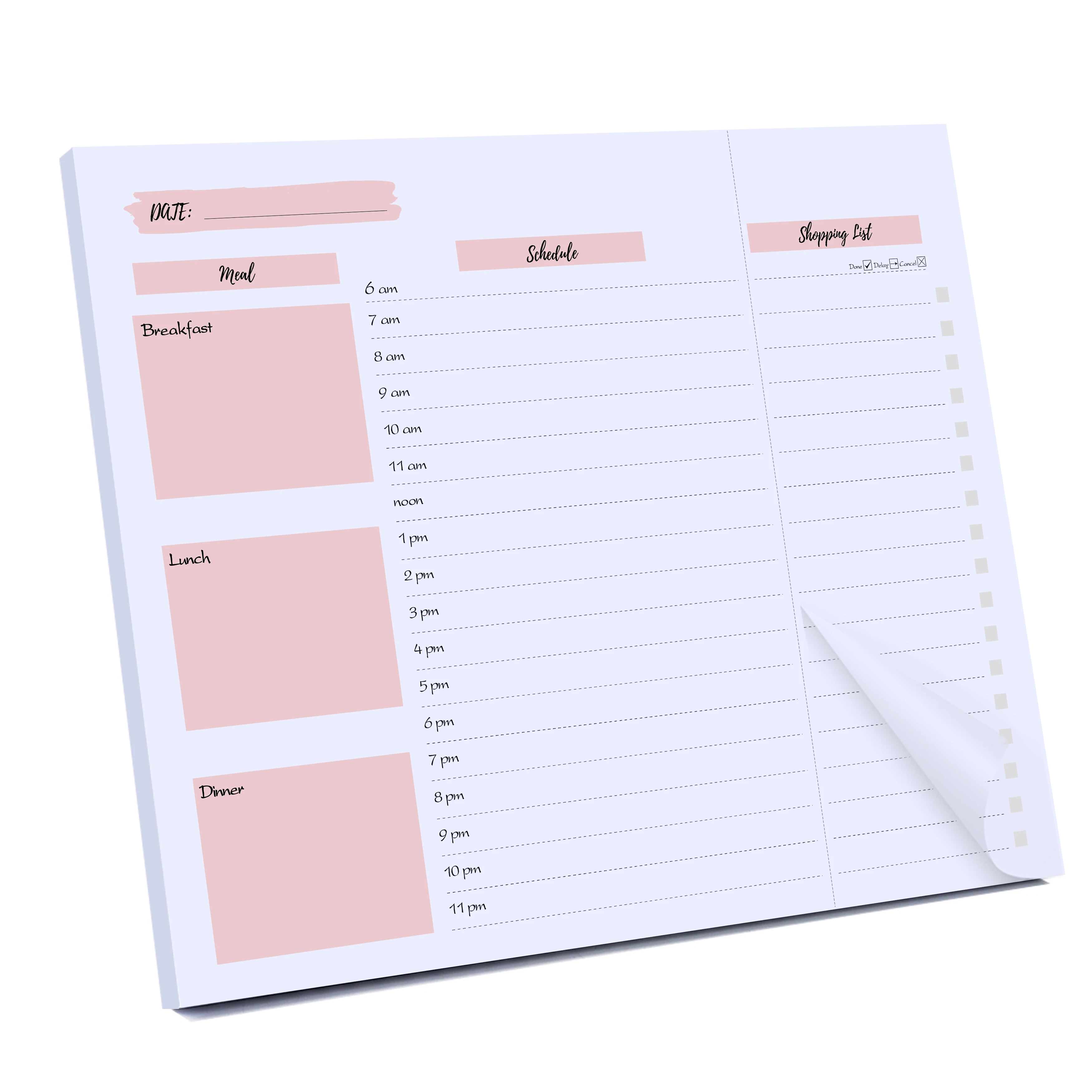 Ежедневник для еды с ежечасным графиком список продуктов магнитные блокноты на