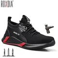Drop shipping plus rozmiar 36-48 mężczyźni obuwie ochronne z stalowa nasadka na palec moda kobiety buty do pracy trampki przypadkowi buty męskie RXM173