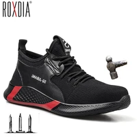 drop shipping plus size 36 48 men safety shoes with steel toe cap fashion women work boots sneakers casual male shoes rxm173