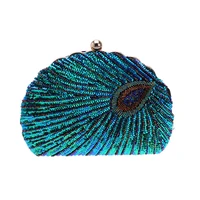 2022 new fashion sequins evening clutch bags peacock luxury banquet shoulder bags dinner chain bags drop shipping
