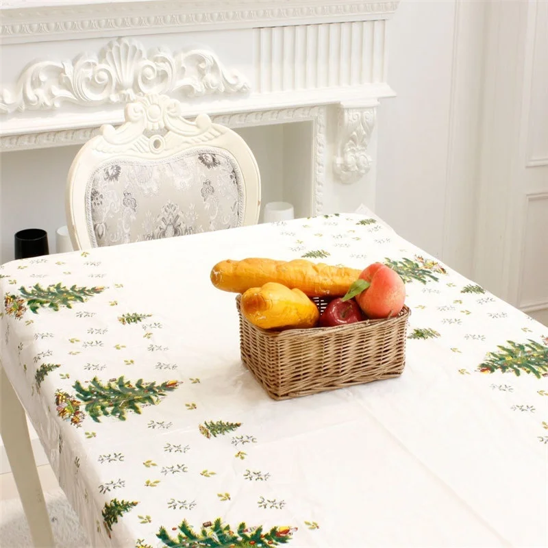 

110cm*180cm PVC Waterproof Oilproof Christmas Tablecloth Disposable Tablecloth Xmas Table Decoration Cover Christmas Items 2022