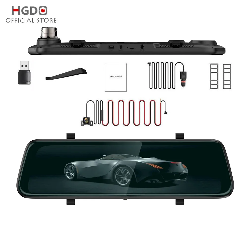 HGDO10 &quotпоток зеркало заднего вида Автомобильный видеорегистратор с сенсорным
