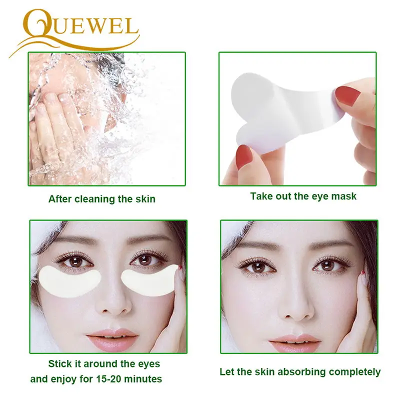 Quewel Eyelash Extension Practice Eye Patches Set Disposable Eye Gel Patch lashes Extension Eye Tape Cleaning Brush Makeup Tool