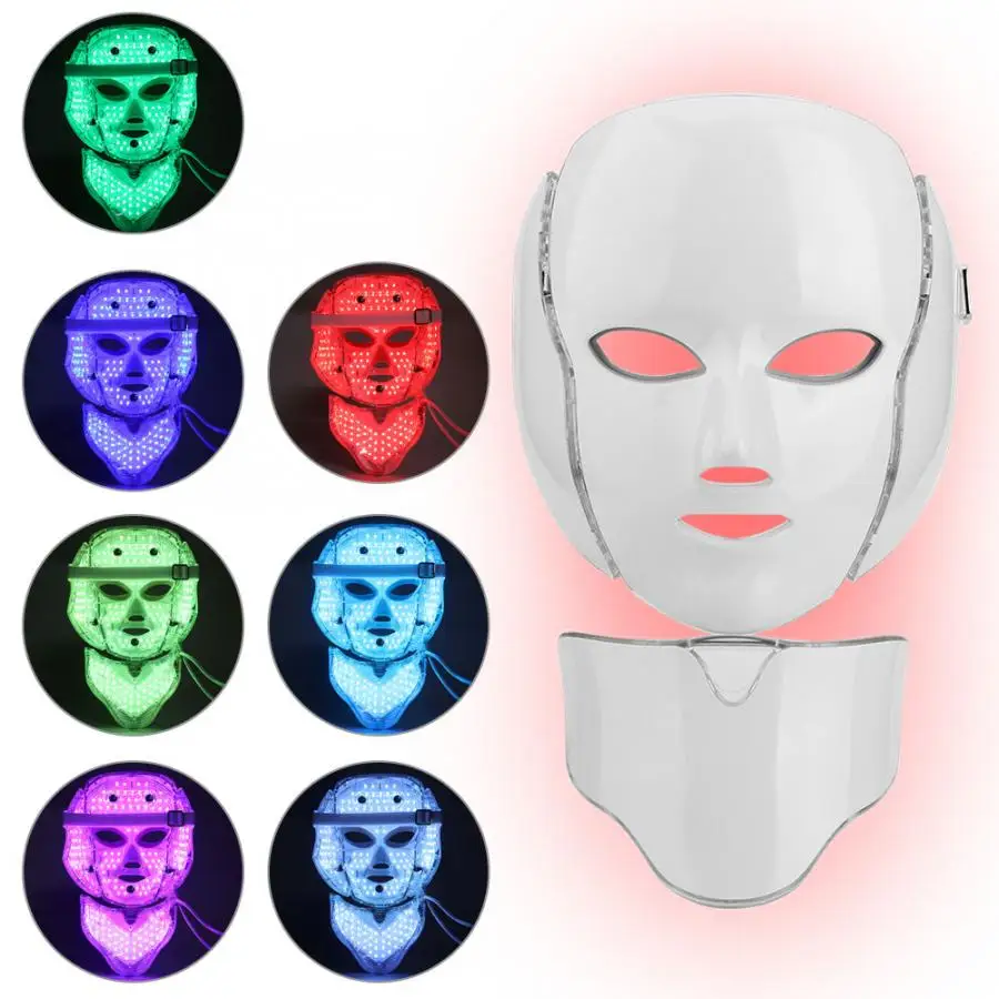 7 цветов светодиодный Фотон терапия омоложение кожи лица уход против старения