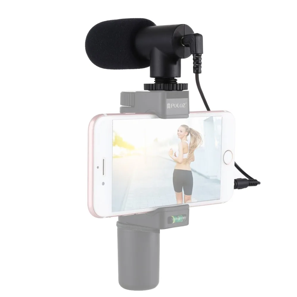 PULUZ профессиональный микрофон для интервью DSLR& DV видеокамера 3,5 мм аудио стерео 9,5*4,5*3,5 см Recoding микрофон для смартфонов